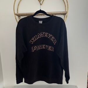 Junk Food Tees Black 'Whatever Forever' Sweatshirt size M/L